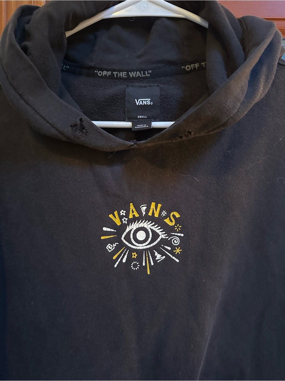 Vans Black Hoodie with Yellow Eye Graphic